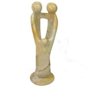    Soapstone Family Sculpture Two Parents & One Child