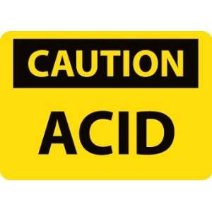 C409RB   Caution, Acid, 10 X 14, .050 Rigid Plastic:  