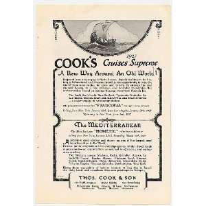  1926 Cooks Cruises Star Liner Supreme Homeric Ship Print 