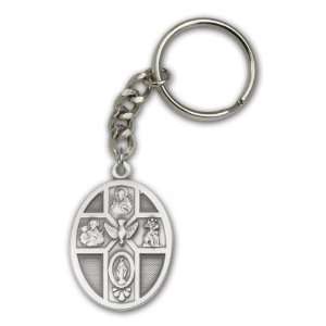  Antique Silver 5 Way / Holy Spirit Keychain: Everything 