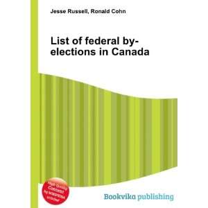  List of federal by elections in Canada Ronald Cohn Jesse 
