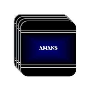 Personal Name Gift   AMANS Set of 4 Mini Mousepad Coasters (black 