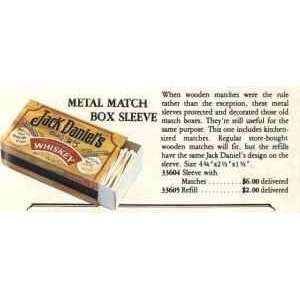  Jack Daniels Metal Match Box with Stick Matches 