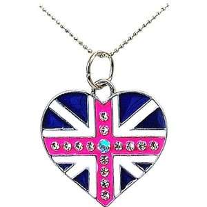  Union Jack Heart Necklace by The Olivia Collection TOC 