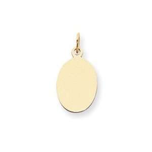  14k Plain .027 Gauge Engraveable Oval Disc Charm 