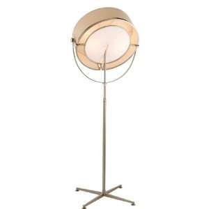  Studio Stage Floor Lamp in Brushed Chrome with Linen Shade 
