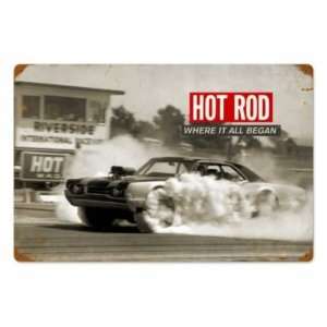   : Hot Rod Riverside Where It Began Vintage Metal Sign: Home & Kitchen