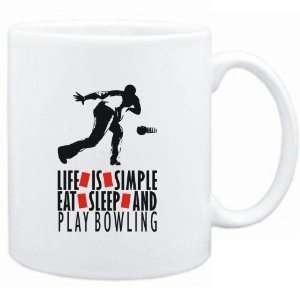  Mug White  LIFE IS SIMPLE. EAT , SLEEP & play Bowling 