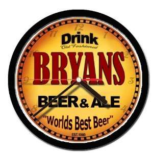  BRYANS beer and ale cerveza wall clock: Everything Else