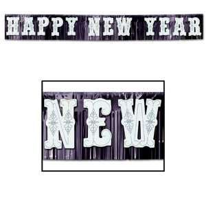  Metallic Happy New Year Banner Case Pack 12   572301: Home 