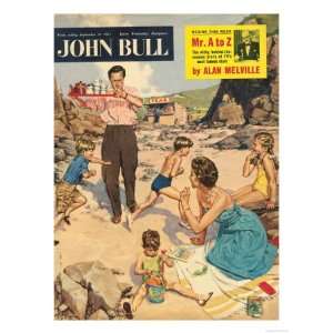 John Bull, Holiday Beaches Seaside Magazine, UK, 1950 Premium Poster 