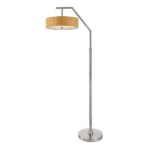  Nils Adjustable Floor Lamp with Natural Cork Drum Shade 