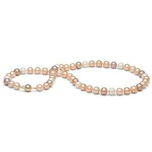   mm Multicolor Freshwater Pearl Necklace, 16 inch, 14k White Gold Clasp