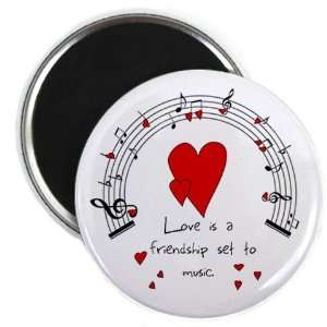  LOVE MUSIC Valentines Day 2.25 Fridge Magnet: Everything 