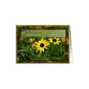  Happy Birthday Daughter in Law Brown eyed Susan Note Card 