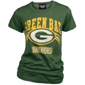 Green Bay Packers Womens Retro Vintage T Shirt:  Sports 