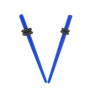  Acrylic Neon Taper   Blue   14G   Sold as a Pair Jewelry