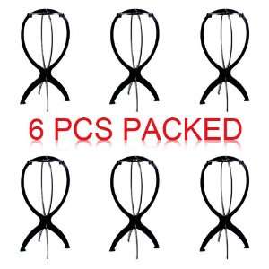 Portable Wigs Holder, Wholesale Price For 6 Pcs Packed, Black, Wig 