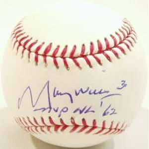  Autographed Maury Wills Baseball   BaswMVP NL 62: Sports 