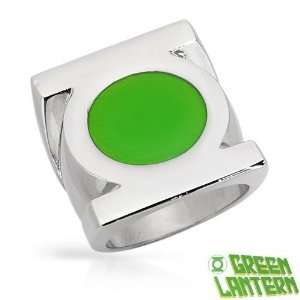  Green Lantern Stainless Steel Unisex Ring   Size 8: GREEN 