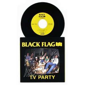 Black Flag Punk Rock Legends Autographed 7 TV Party Record w/ Henry 