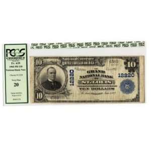  1902 $10 Large Size National Currency Note CH#12220 St 