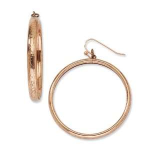   1928 Boutique Copper tone Patterned Hoop Dangle Earrings 1928 Jewelry