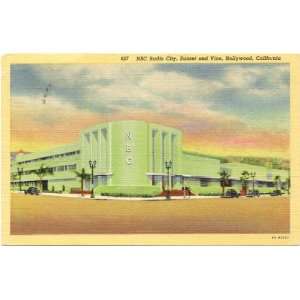  1950s Vintage Postcard NBC Radio City, Sunset and Vine 