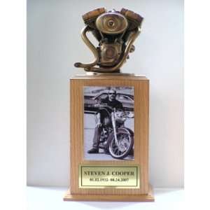  Bronze V Twin Engine Motorcycle Urn: Home & Kitchen