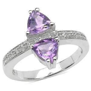  1.30 ct. t.w. Amethyst and White Topaz Ring in Sterling 
