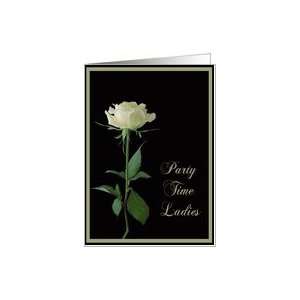  Party Time Ladies Girls Night Out Single Cream Rose Card 