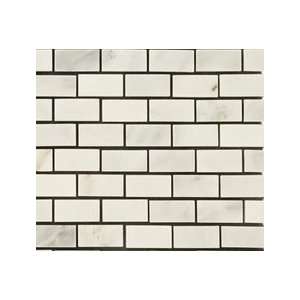  (Sample) Carrara Bianco Honed 1x2 Brick Mosaic Tile