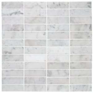   (Carrera) Venato Marble 1x3 Stacked Mosaic Tile