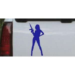  Walls on Sexy Girl With Machine Gun Silhouettes Car Window Wall Laptop Decal