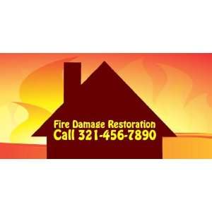  3x6 Vinyl Banner   Fire Damage Restoration Call 