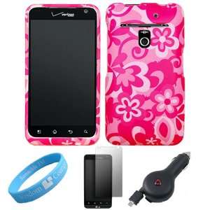  Pink Tropical Flower Design Front and Back Snap On Hard Shell 