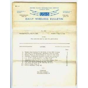 1951 United States Information Service Daily Wireless Bulletins No 166