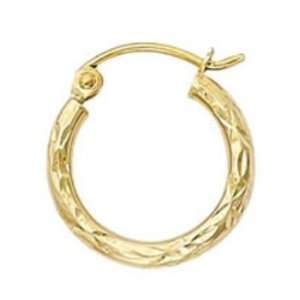  Metal Market Place 878 252 14K 2x15 mm Dc Yellow Gold Hoop 