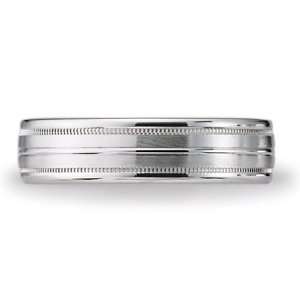 6mm Comfort Fit Milgrain Band with Rounded Edges and Raised Center 