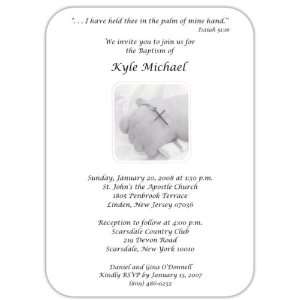   : Hand With Rosary Baptism Christening Invitations   Set of 20: Baby