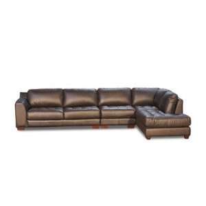  Zen 3 Piece Leather Sectional: Furniture & Decor