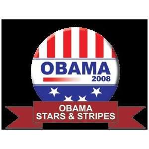   PINS PINBACKS BUTTONS STARS AND STRIPES OBAMA 2 1/4 
