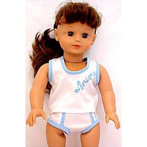  Blue and White Underwear Set for 18 Inch Dolls: Toys 