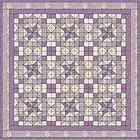 Pretty Purple Floral Carpenters Star Quilt Top Block Precut Kit 60x60