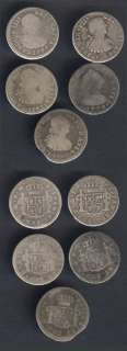 Mexico Colonial Spain ½ real 1774 1809 Only $7.80 each  
