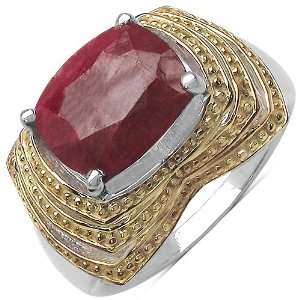  3.20 Carat Genuine Ruby Sterling Silver Ring: Jewelry