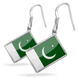  Earrings Pakistan Flagwith French Sterling Silver 