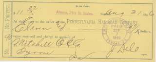 1896 BANK PENNSYLVANIA RAILROAD MINING J DELO ALTOONA  