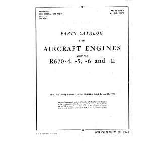   670  4  11 Aircraft Engine Parts Manual Continental R 670 Books