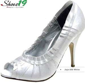 JOJO Peep Toe Lady Satin Stiletto High Heel Pumps Shoes  